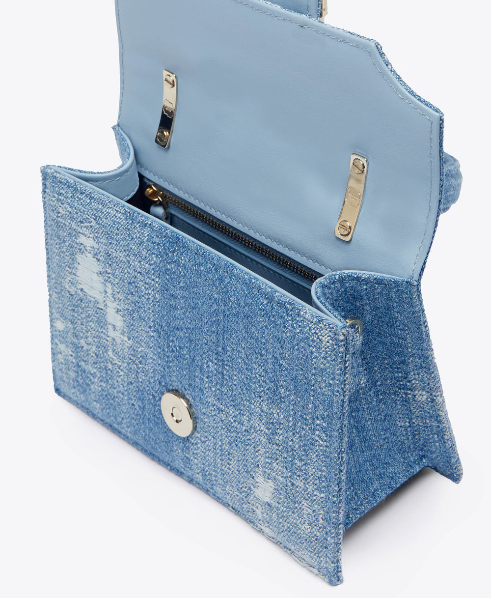 Women's Audrey Blue Denim Mini Square Handbag Malone Souliers