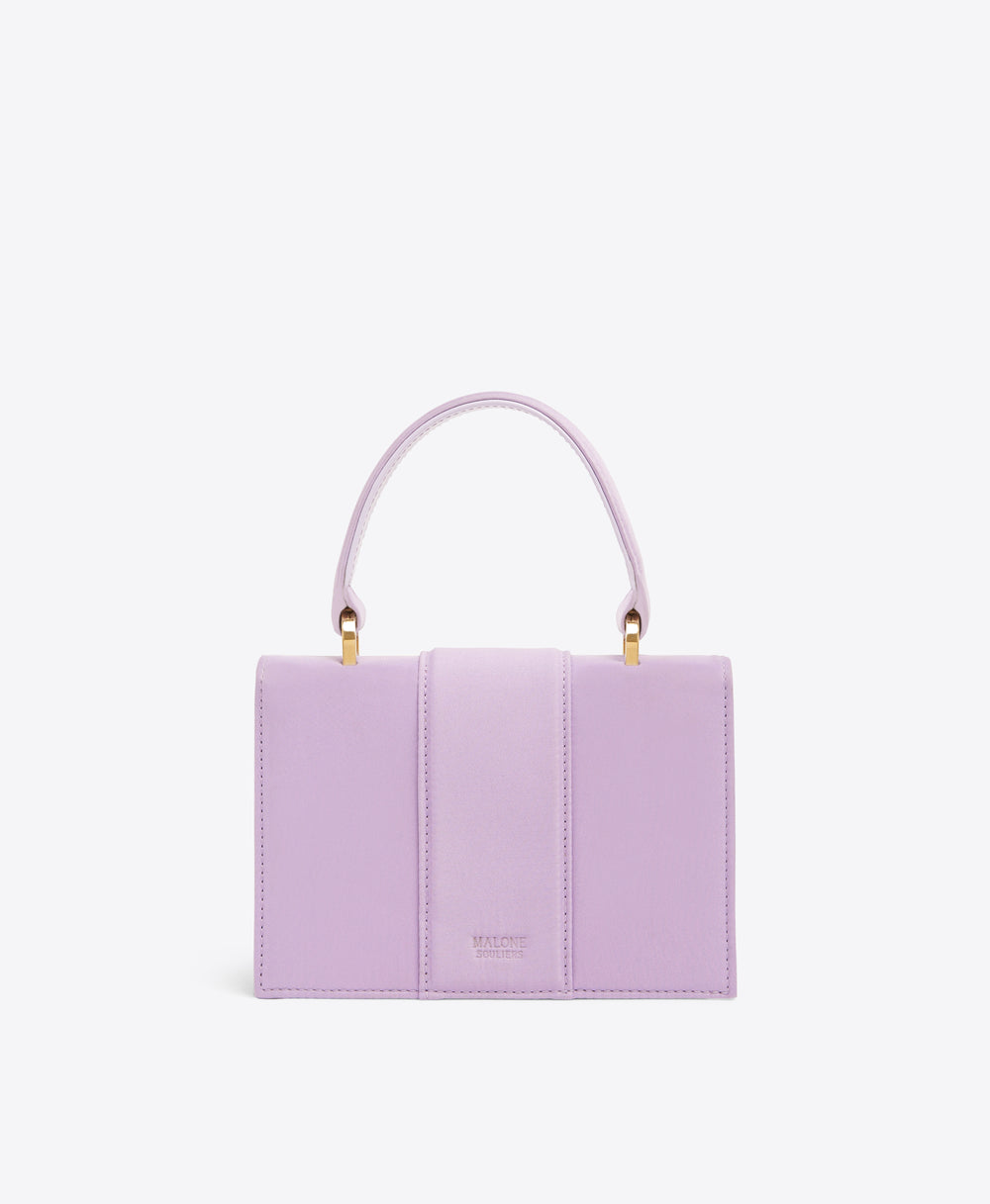 Mini Lilac Square-Top Satin Handbag Malone Souliers