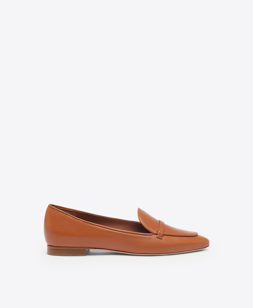 Malone Souliers Bruni Brown Leather Flat Loafers