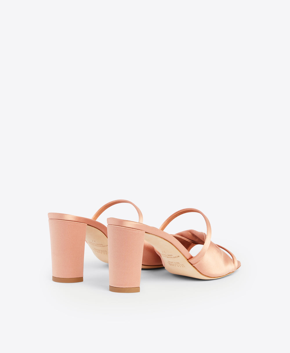 Malone Souliers Demi 70mm Blush Satin Heeled Sandals