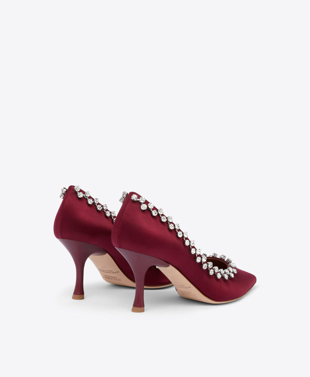 Gael 70 Burgundy Satin Pumps| Malone Souliers