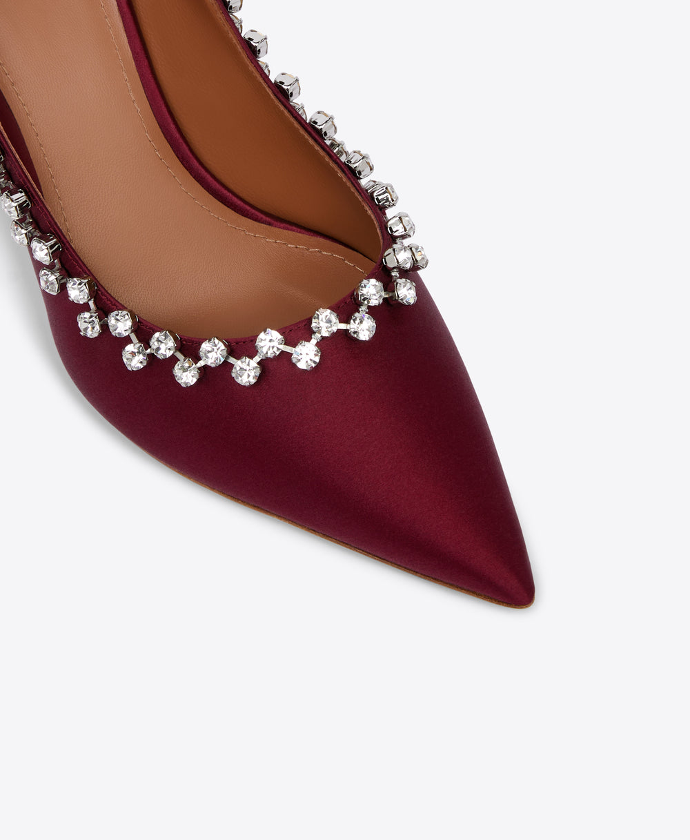 Gael 70 Burgundy Satin Pumps| Malone Souliers