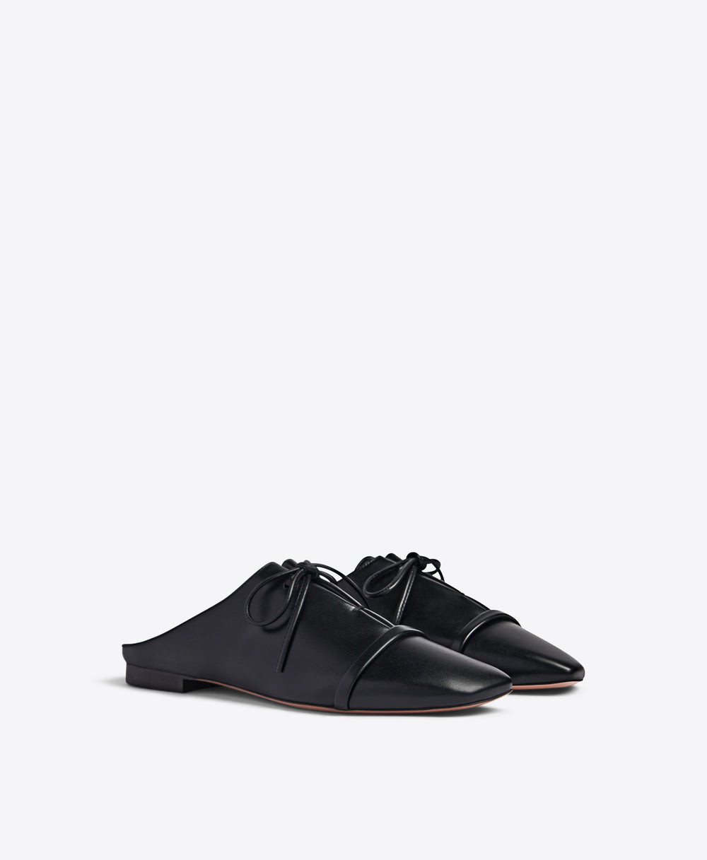 Malone Souliers Jacqueline Black Leather Flat Mules