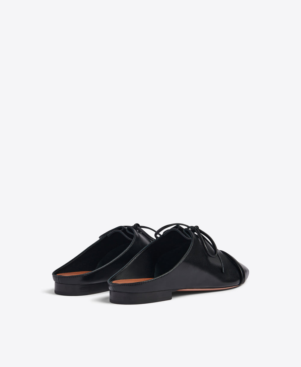 Malone Souliers Jacqueline Black Leather Flat Mules