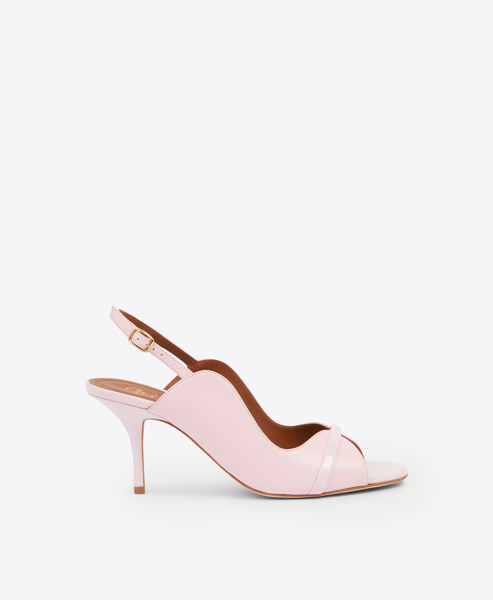 Women's Rose Pink Leather Slingback Heels Malone Souliers