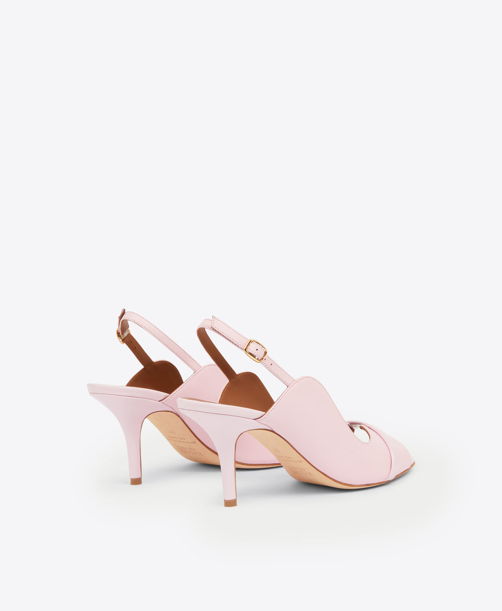 Women's Rose Pink Leather Slingback Heels Malone Souliers