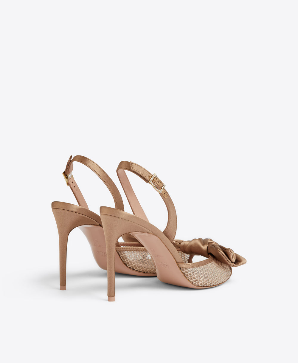 Malone Souliers Maera 90 Light Taupe Satin Sandals