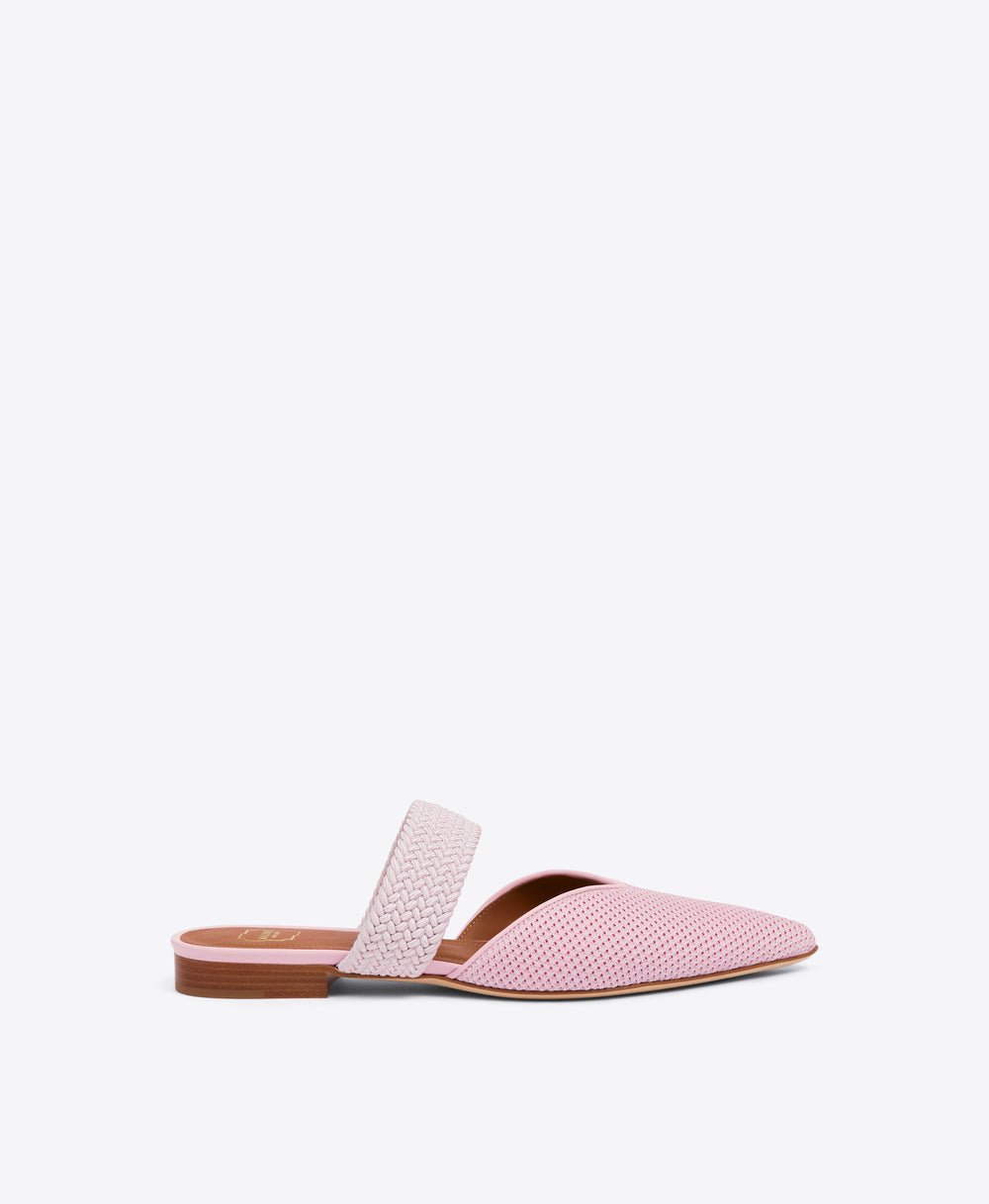 Women's Rose Pink Mesh Flat Mules Malone Souliers