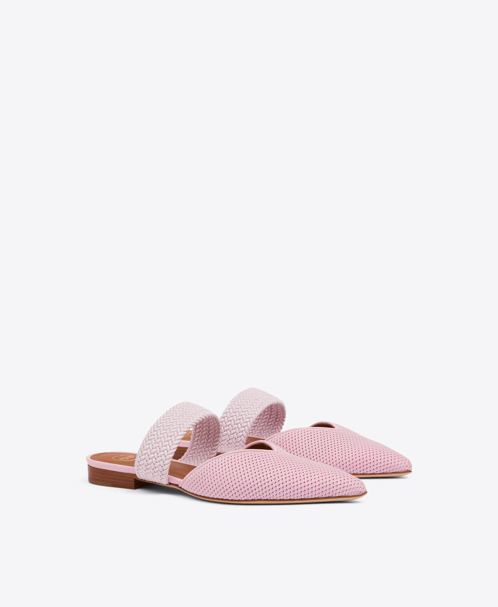 Women's Rose Pink Mesh Flat Mules Malone Souliers