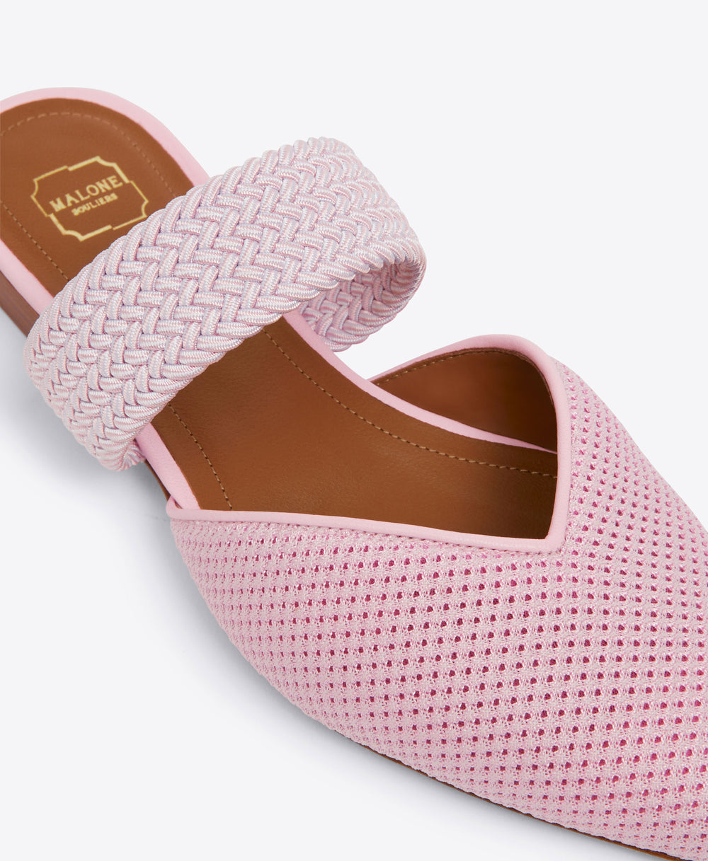 Women's Rose Pink Mesh Flat Mules Malone Souliers