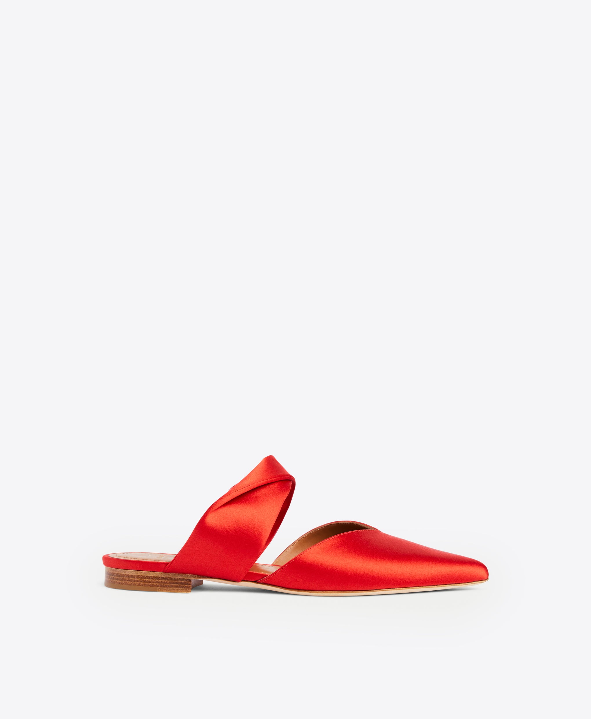 Malone Souliers Maisie Red Satin Flat Mules