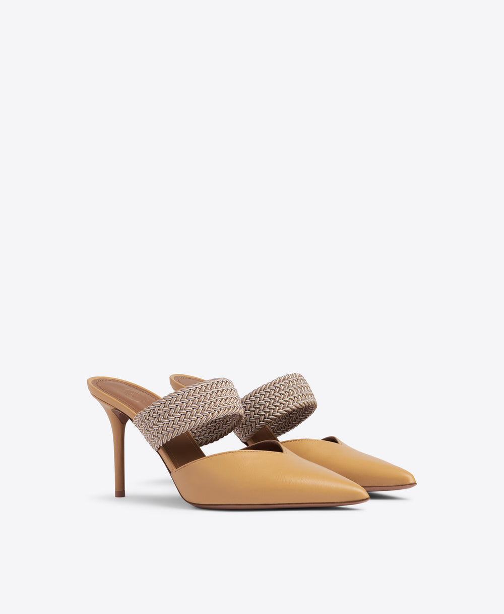 Malone Souliers Maisie 85mm Sepia Leather Heeled Mules