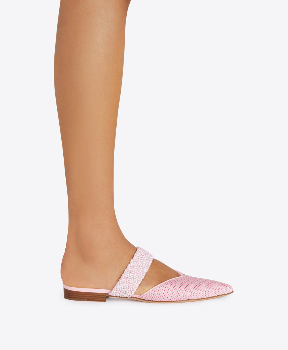 Women's Rose Pink Mesh Flat Mules Malone Souliers