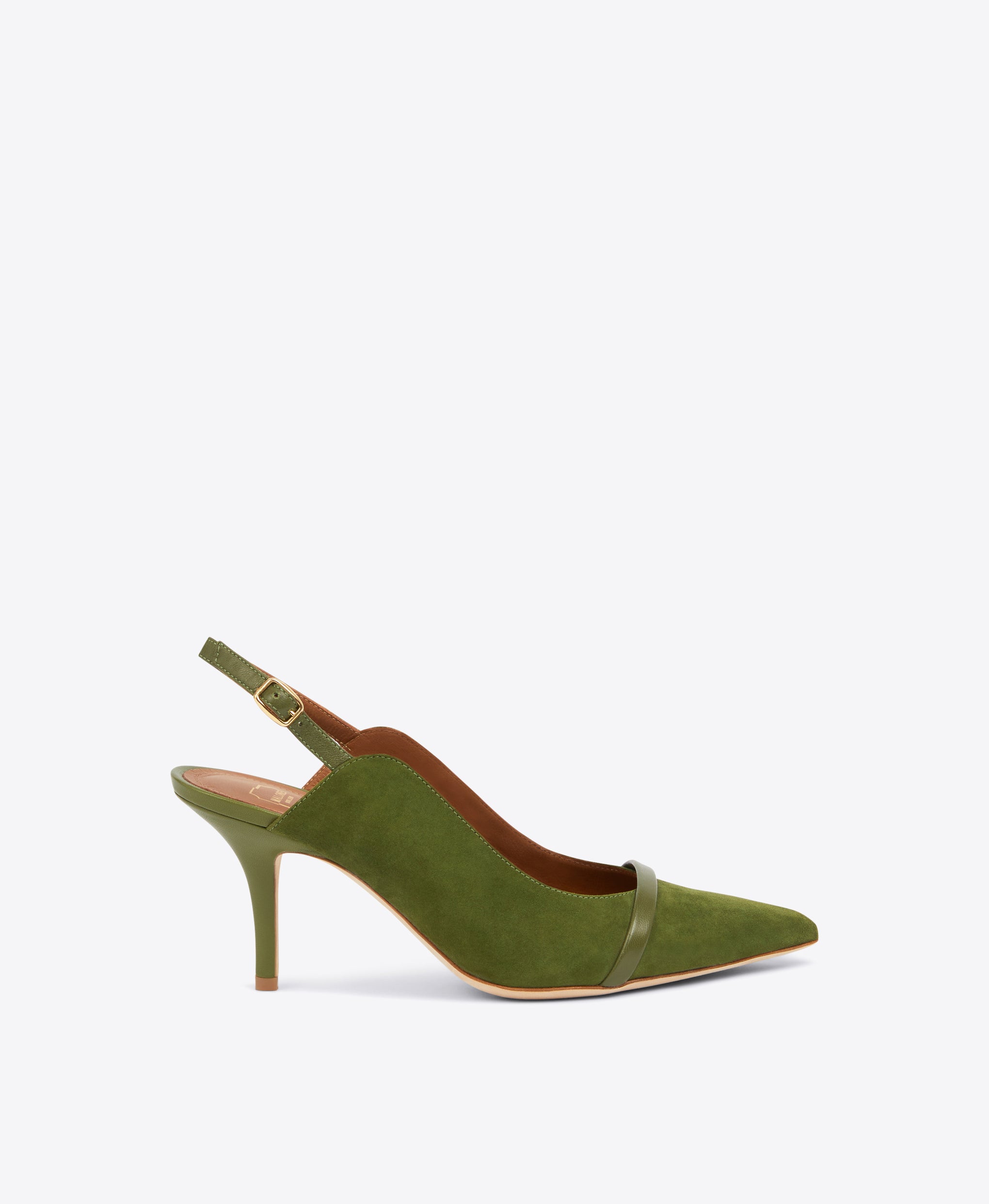 Women's Green Suede Slingback Heels Malone Souliers