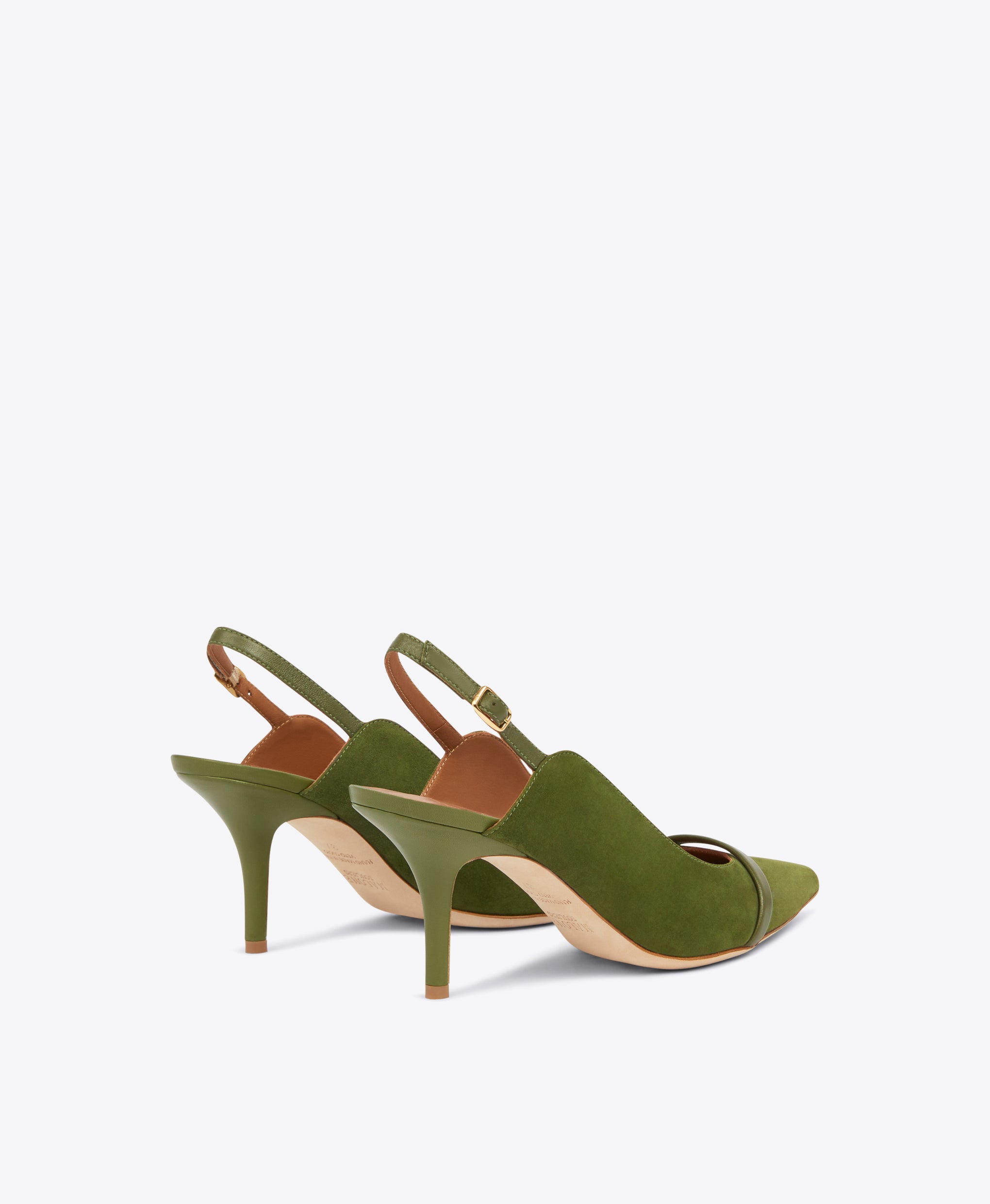 Women's Green Suede Slingback Heels Malone Souliers