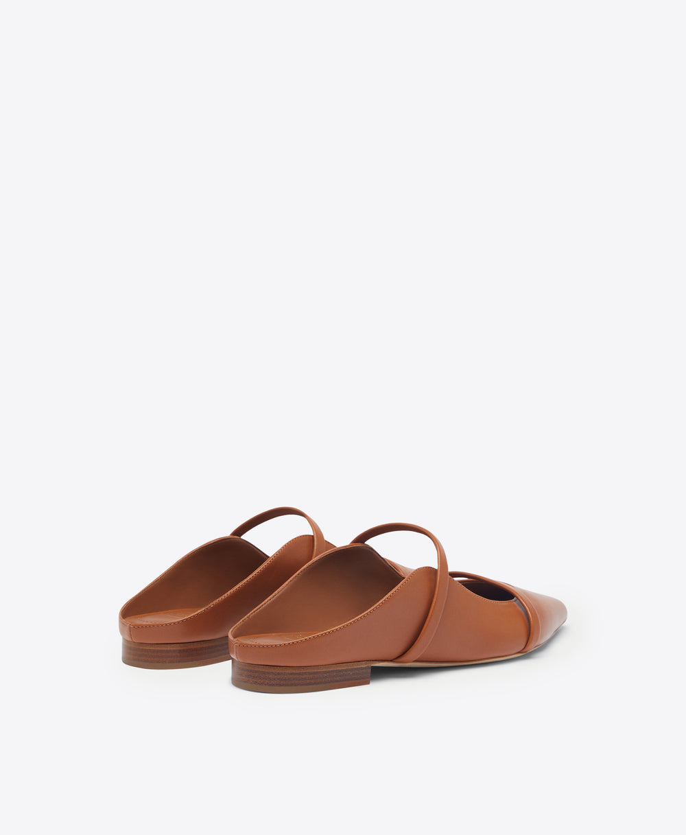 Malone Souliers Maureen Brown Leather Flat Mules