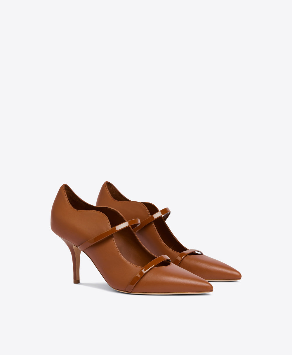 Women's Brown Leather Stiletto Pumps Malone Souliers