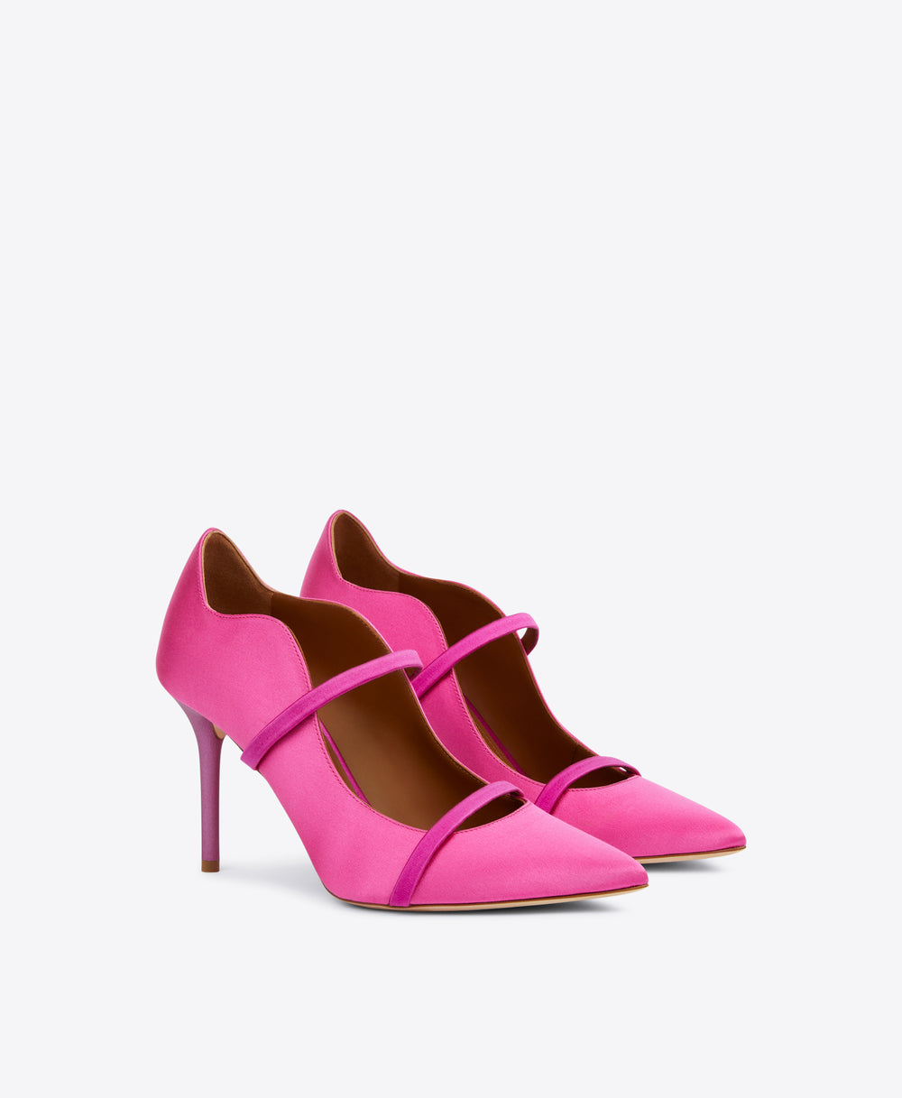 Women's Pink Satin Stiletto Pumps Malone Souliers