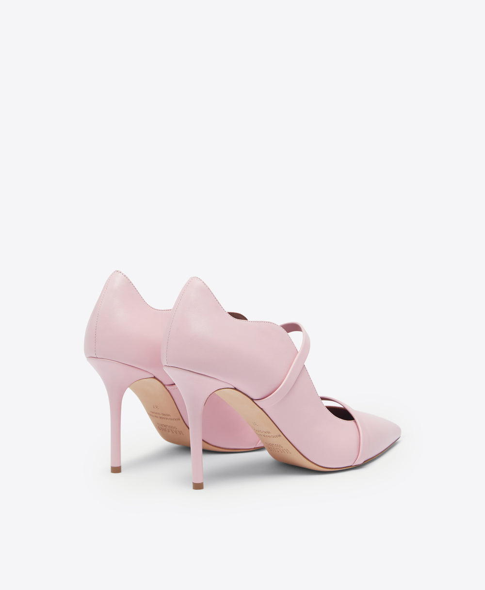 Malone Souliers Maureen 85mm Light Pink Leather Heeled Pumps