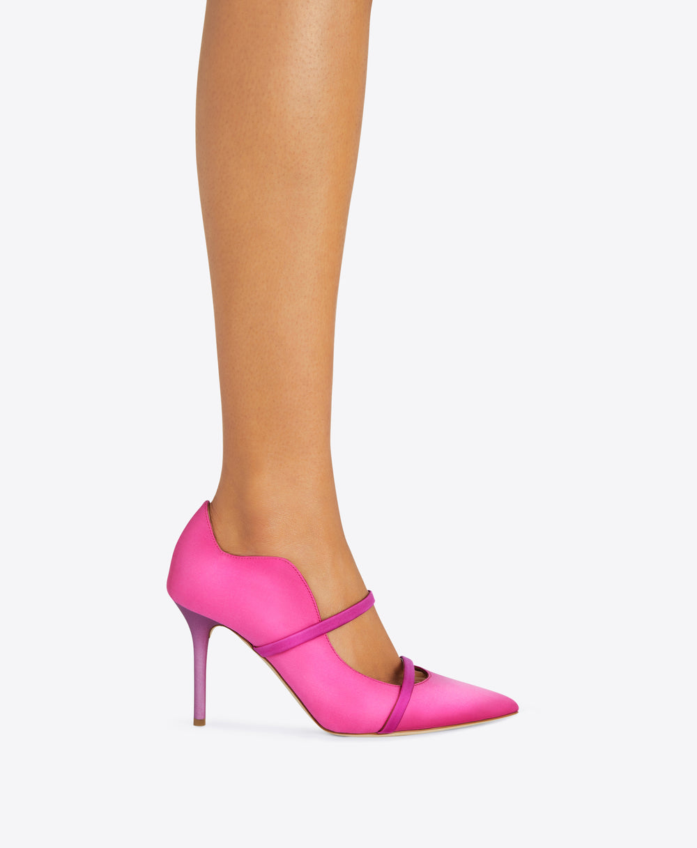 Women's Pink Satin Stiletto Pumps Malone Souliers