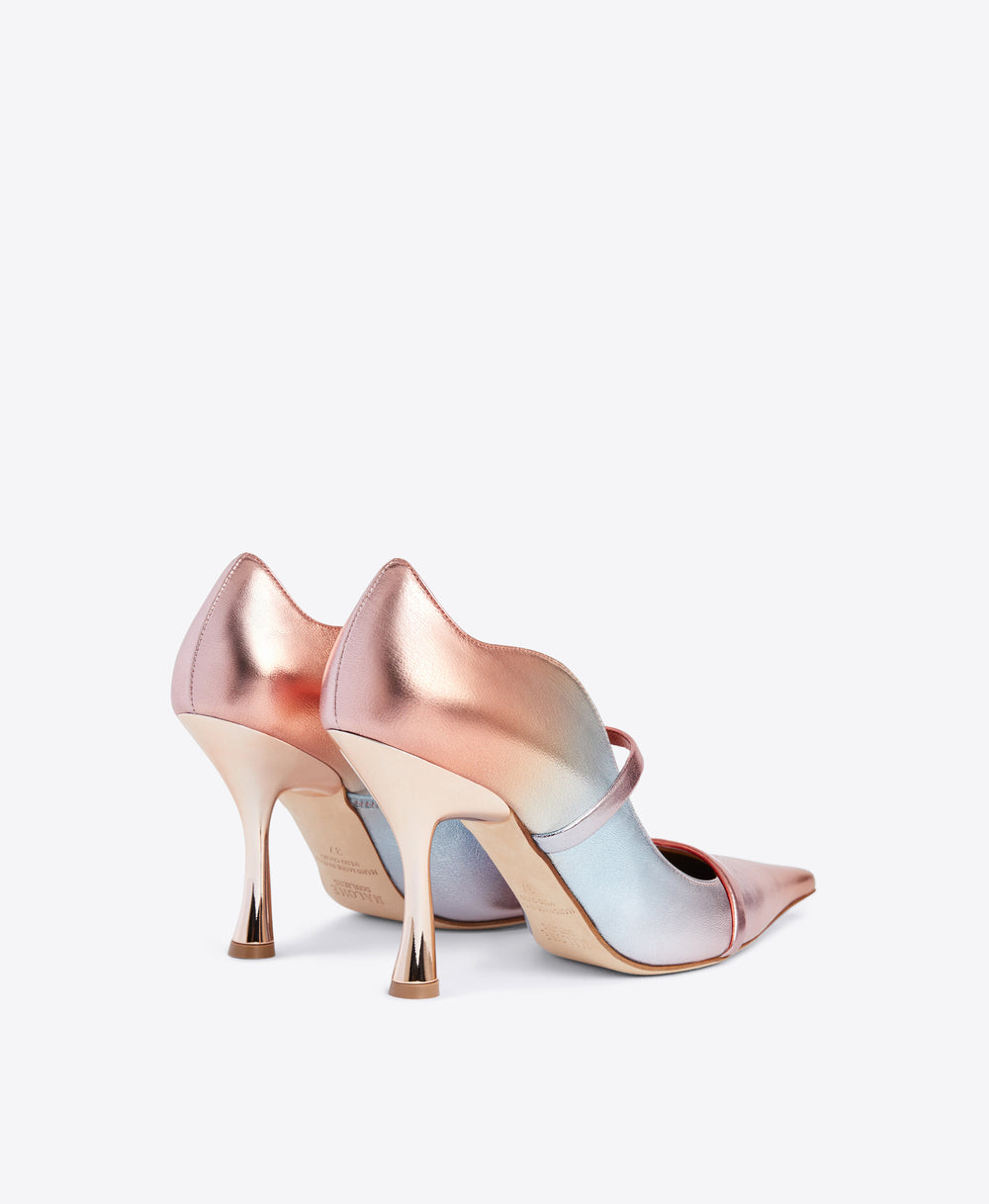 Pointed Toe Double Strap Pumps in Sunset Ombré | Malone Souliers