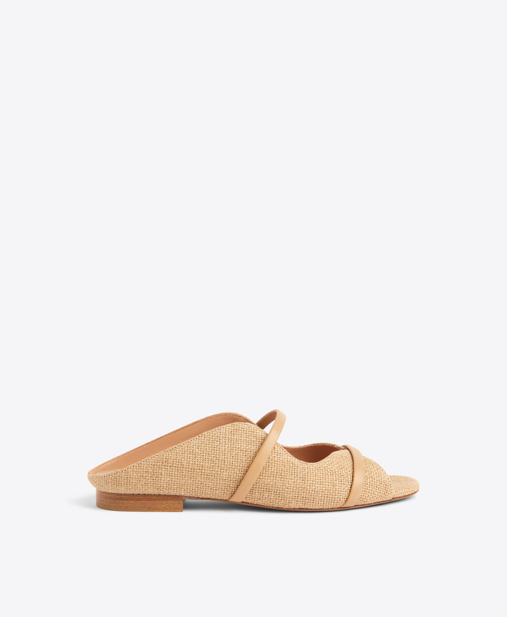 Norah Flat Sepia Jute Flat Sandals Malone Souliers