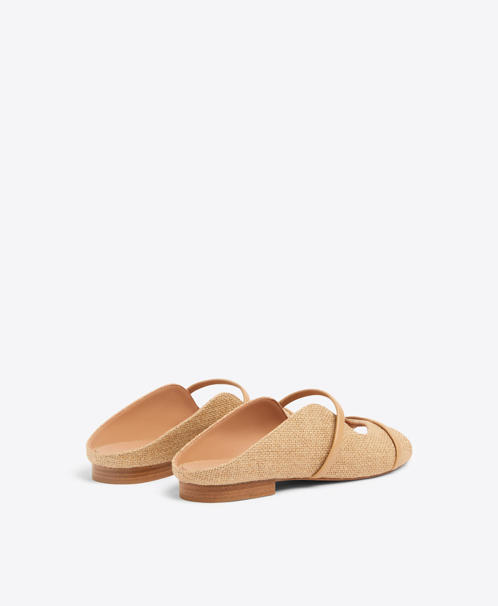 Norah Flat Sepia Jute Flat Sandals Malone Souliers