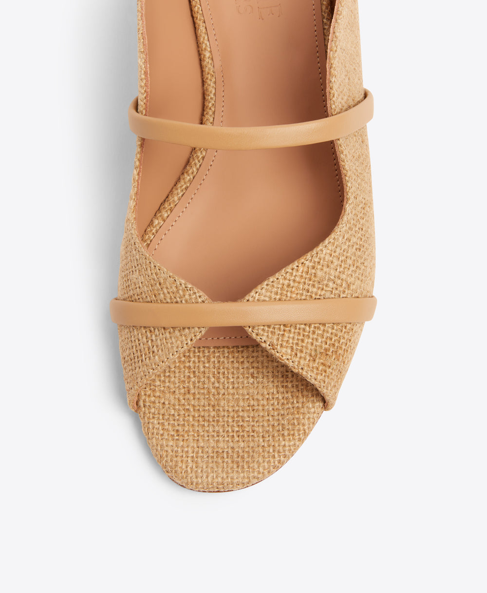 Norah Flat Sepia Jute Flat Sandals Malone Souliers