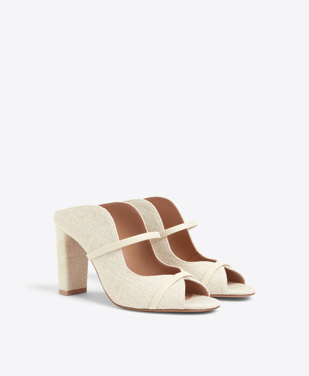 Norah 85 Cream Jute Heeled Sandals Malone Souliers