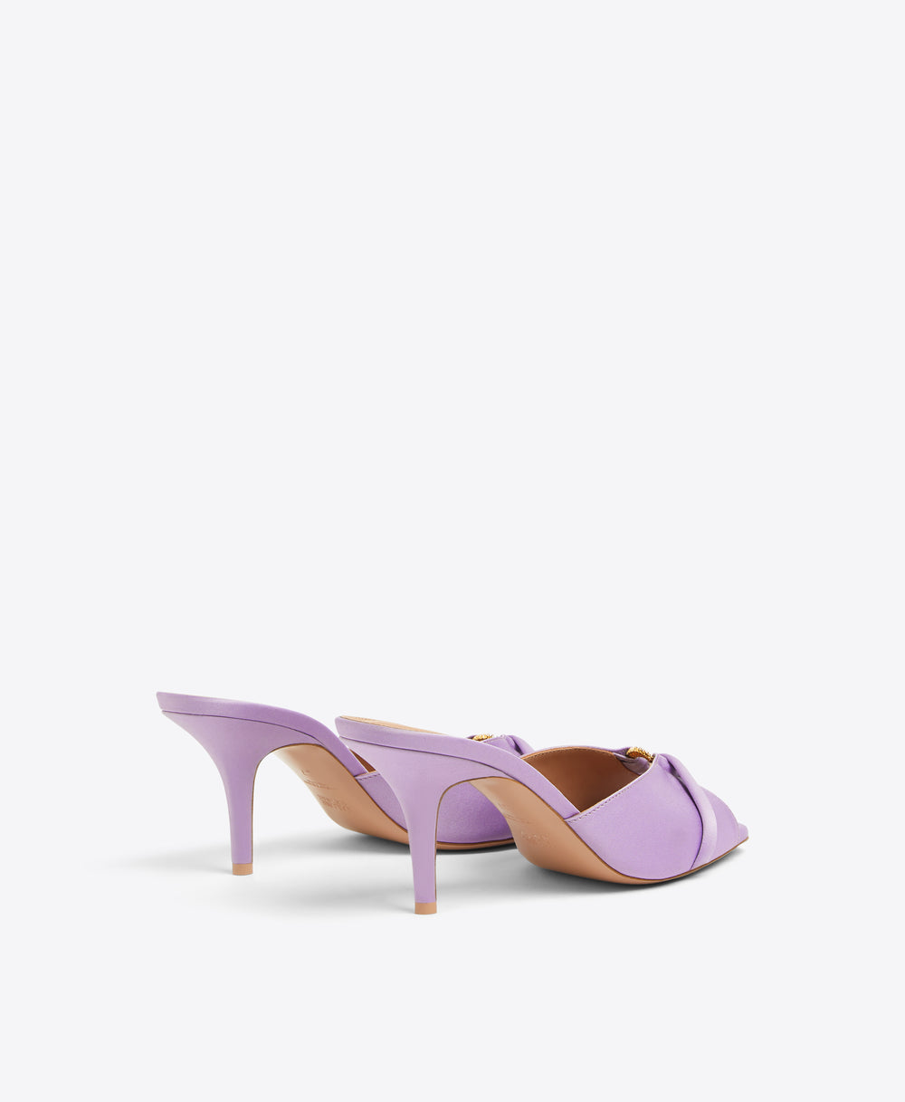 Patricia 70 Lilac Satin Heeled Sandals Malone Souliers