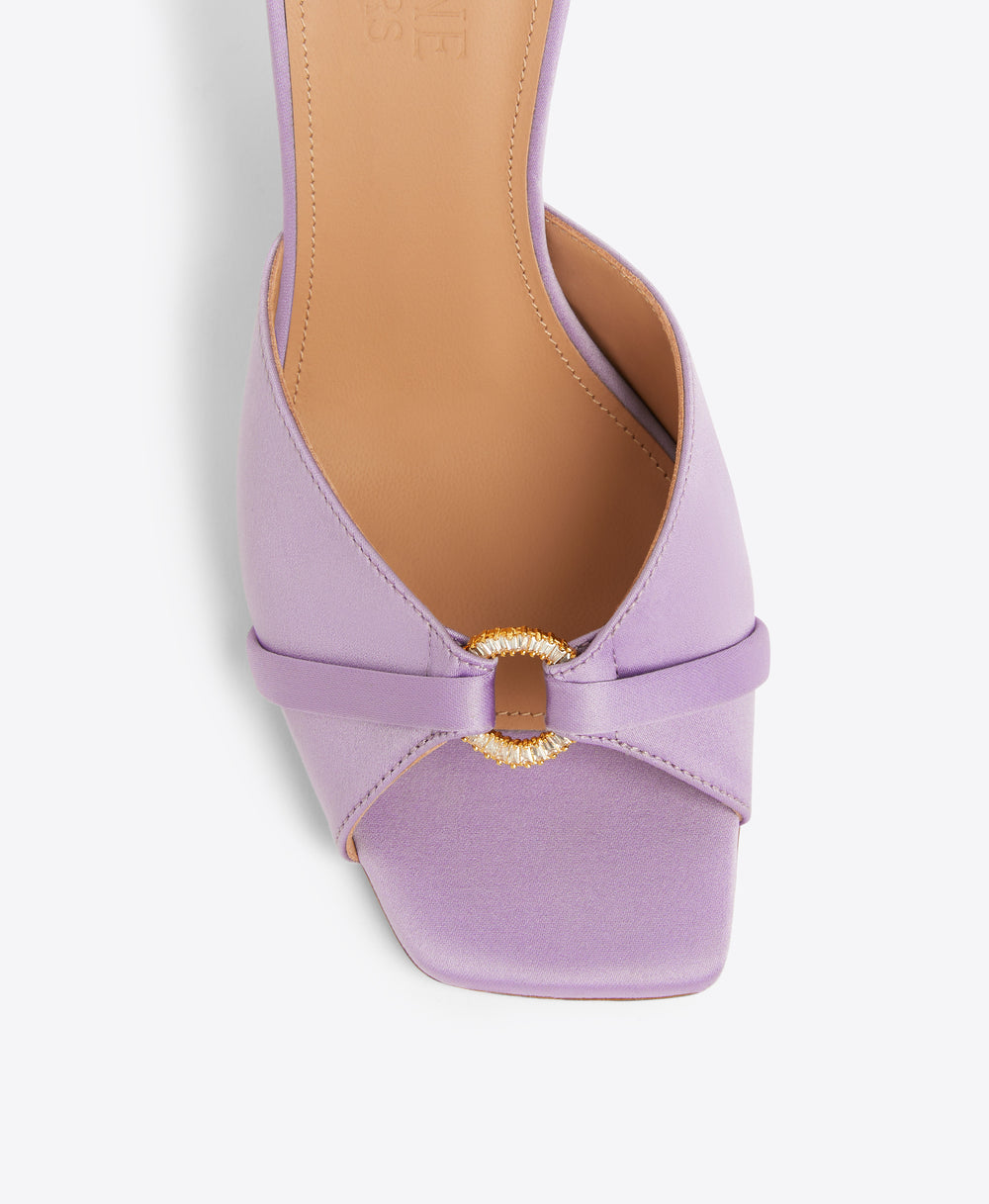 Patricia 70 Lilac Satin Heeled Sandals Malone Souliers