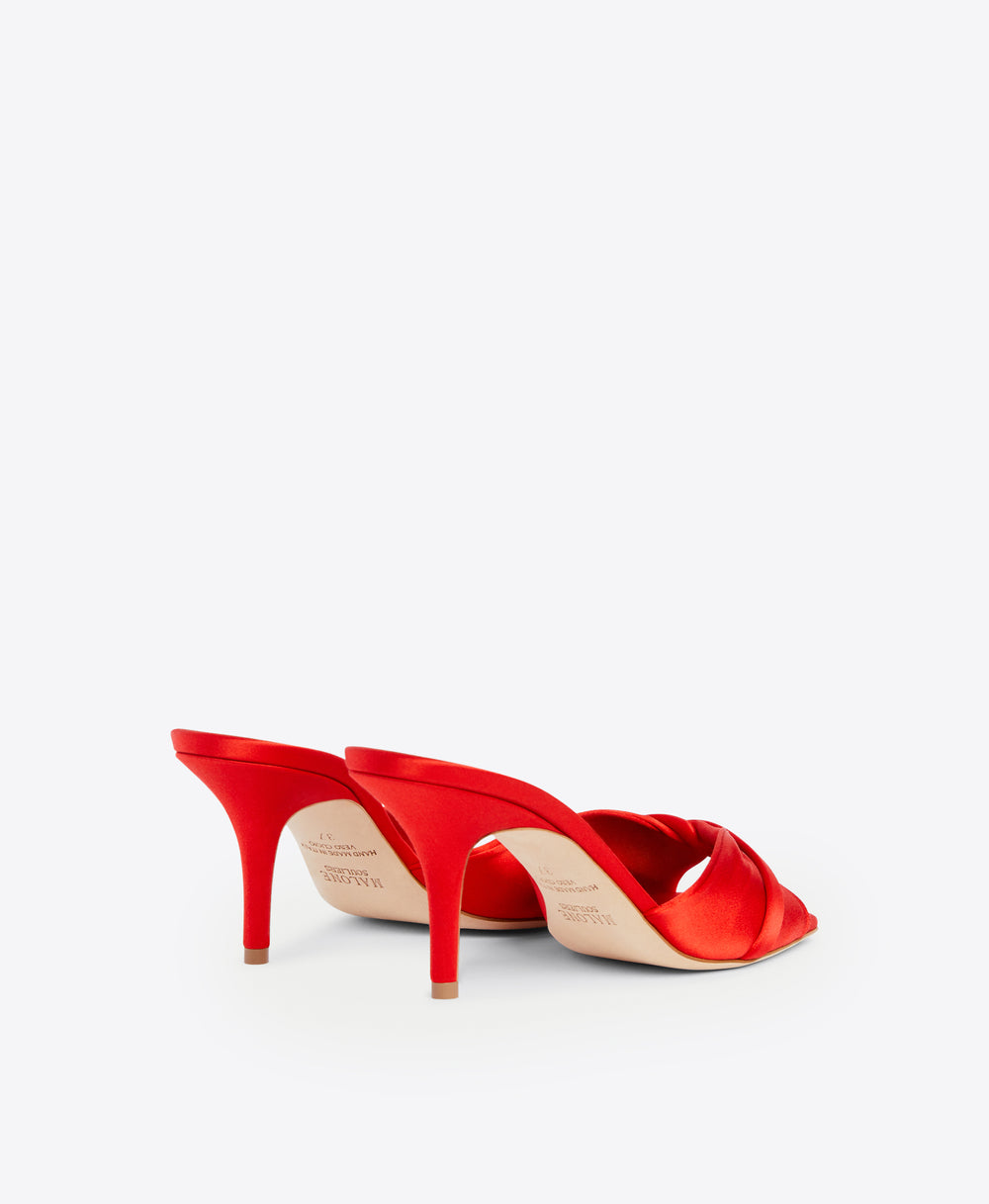 Malone Souliers Perla 70mm Red Satin Heeled Sandals