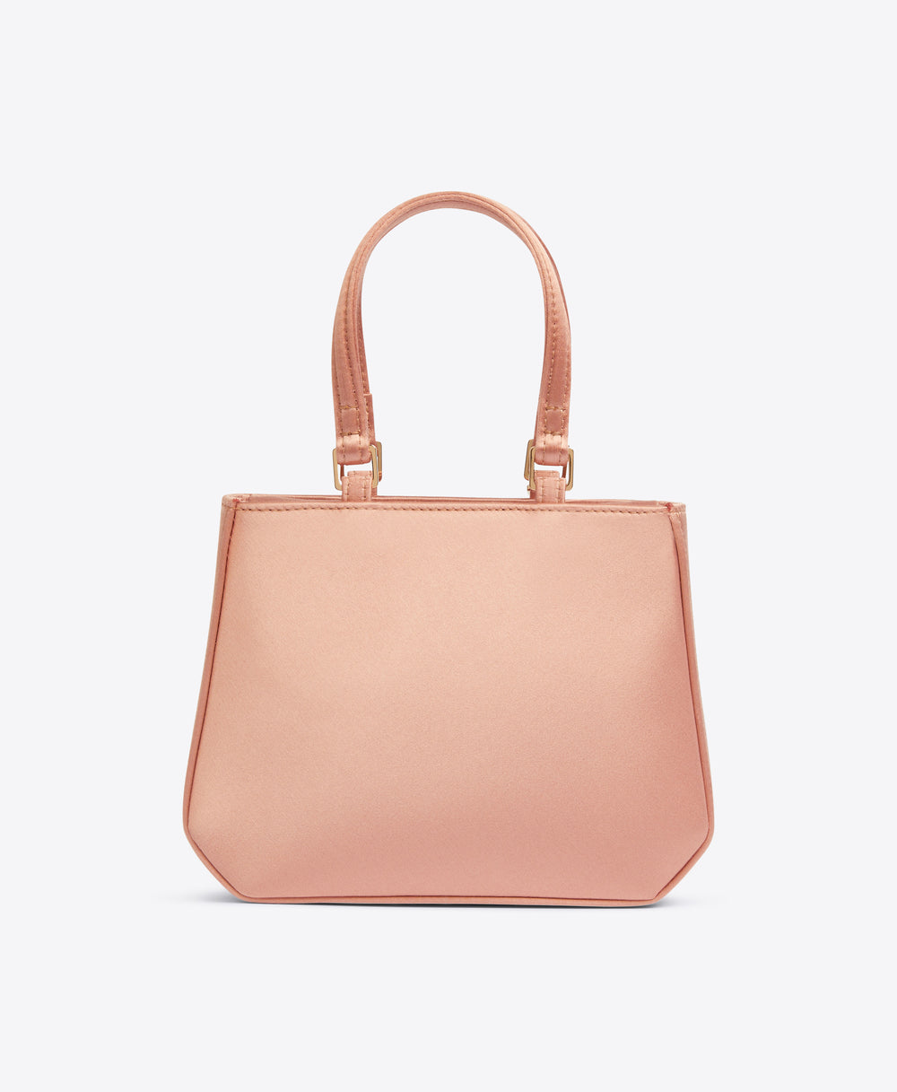 Women's Blush Satin Hexagon Mini Shopper Bag Malone Souliers