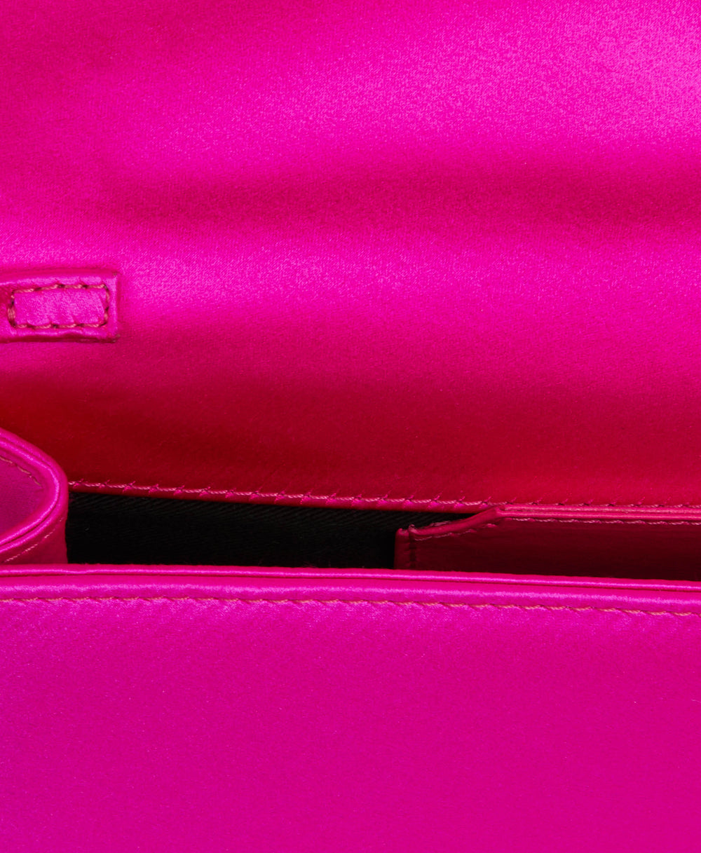 Women's Fuschia Satin Magnetic Clutch Bag Malone Souliers