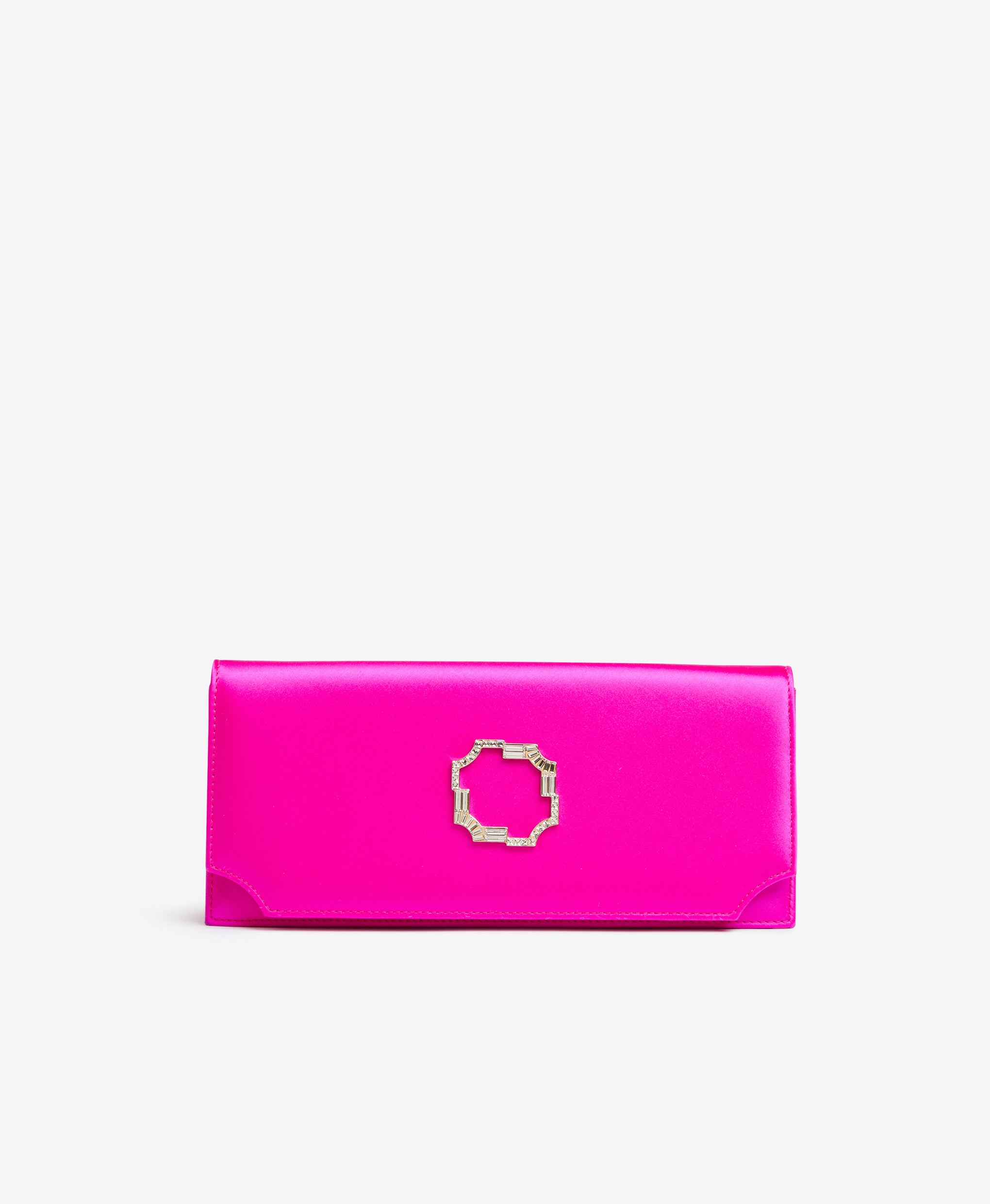 Women's Fuschia Satin Magnetic Clutch Bag Malone Souliers