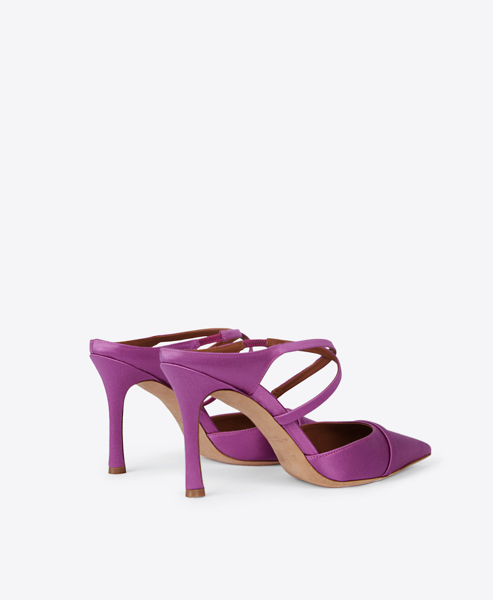 Women's Purple Satin Stiletto Mules Malone Souliers